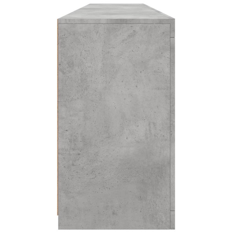 vidaXL Komoda s LED svetlami betónovo sivá 202x37x67 cm