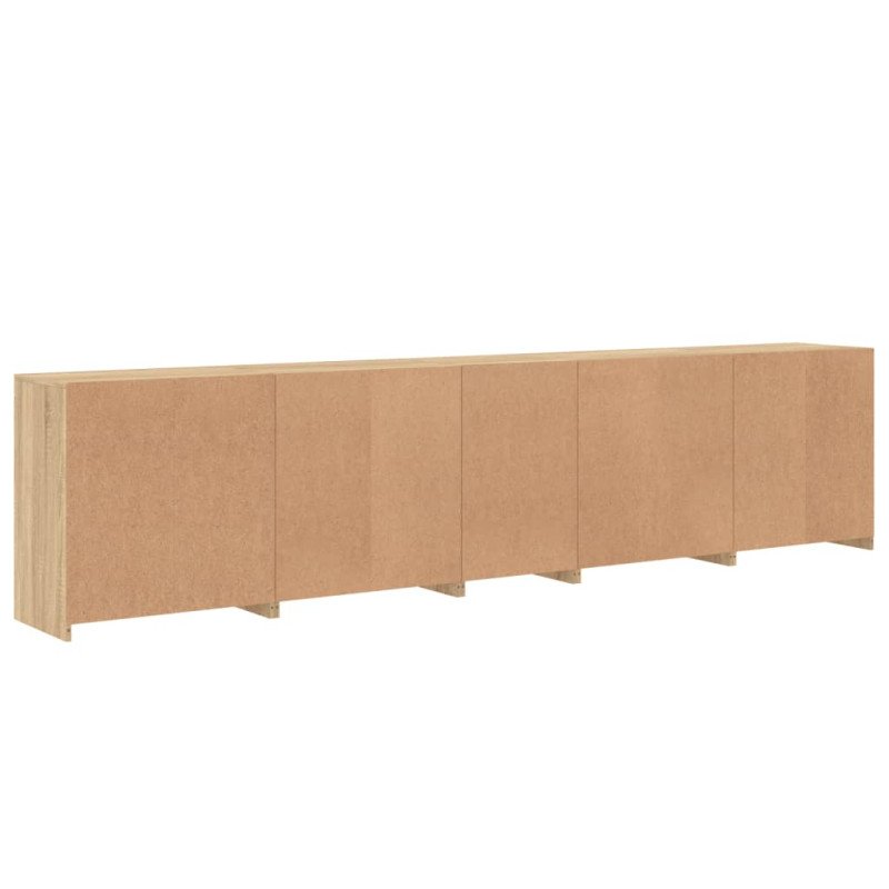 vidaXL Komoda s LED svetlami dub sonoma 283x37x67 cm