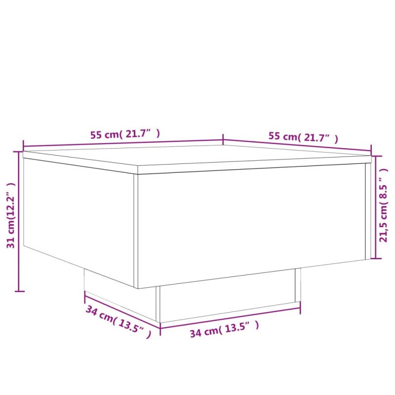 vidaXL Konferenčný stolík čierny 55x55x31 cm kompozitné drevo