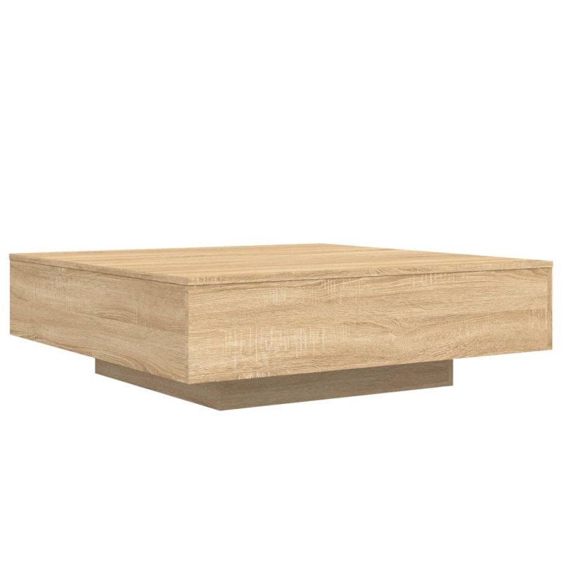 vidaXL Konferenčný stolík s LED svetlami dub sonoma 100x100x31 cm