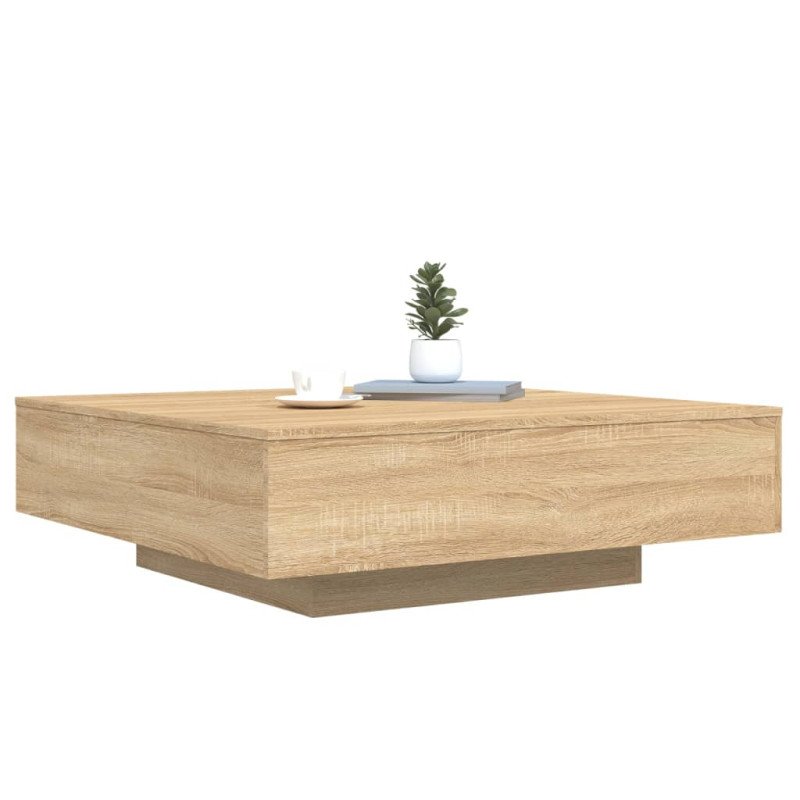 vidaXL Konferenčný stolík s LED svetlami dub sonoma 100x100x31 cm