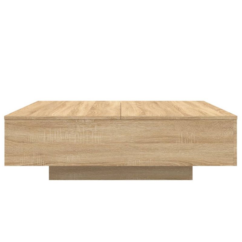 vidaXL Konferenčný stolík s LED svetlami dub sonoma 100x100x31 cm