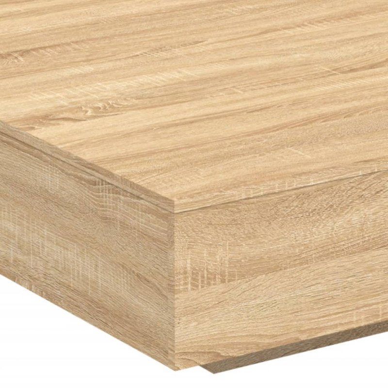 vidaXL Konferenčný stolík s LED svetlami dub sonoma 100x100x31 cm