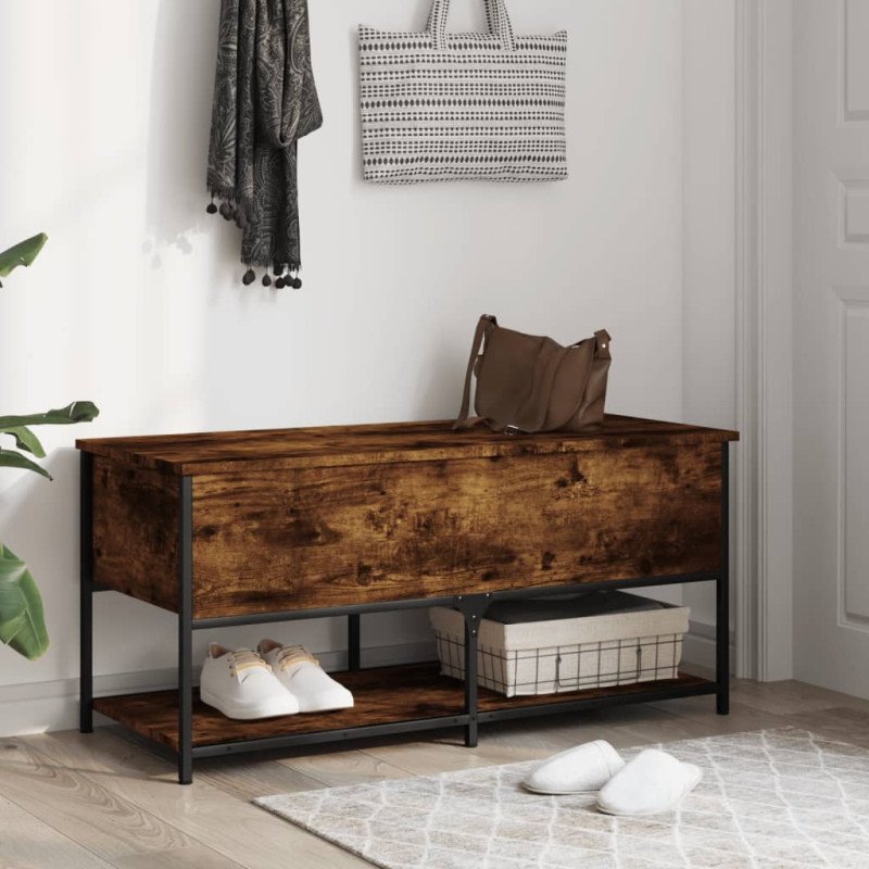 vidaXL Úložná lavička dymový dub 100x42,5x47cm kompozitné drevo