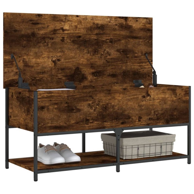 vidaXL Úložná lavička dymový dub 100x42,5x47cm kompozitné drevo