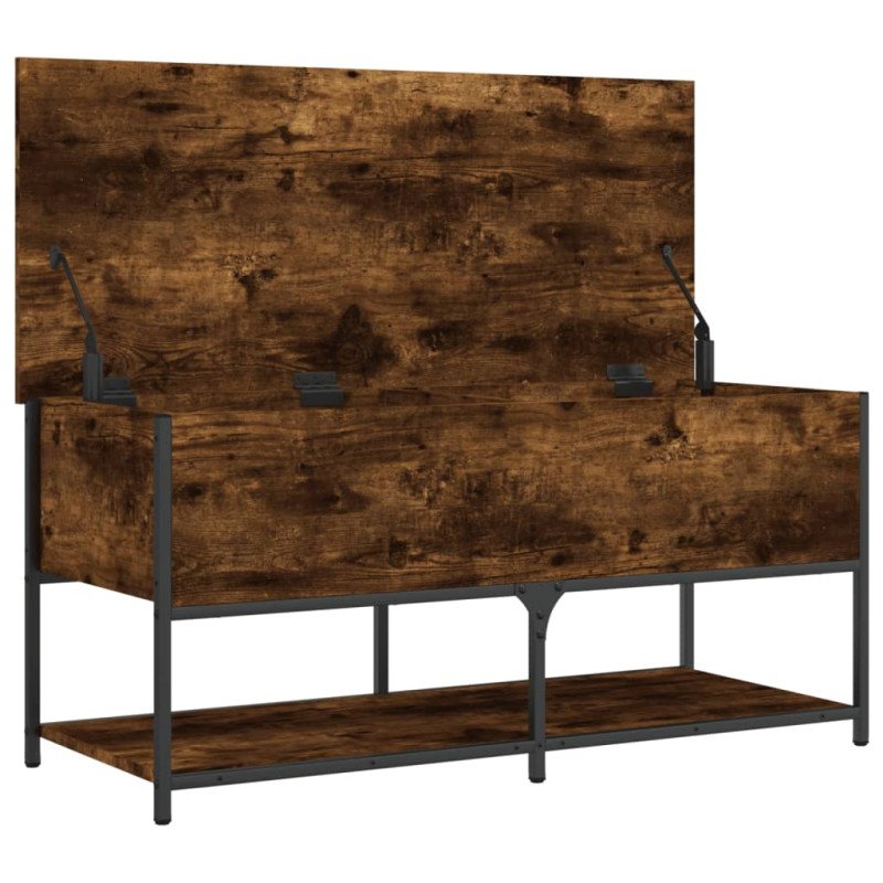 vidaXL Úložná lavička dymový dub 100x42,5x47cm kompozitné drevo