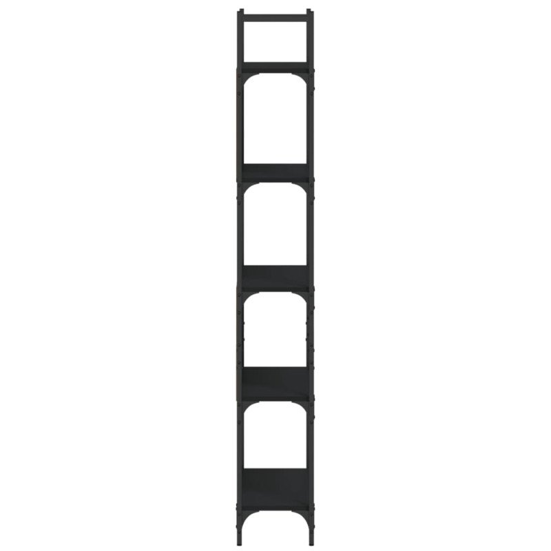 vidaXL Knižnica 5-poschodová čierna 60,5x24x166,5 cm kompozitné drevo