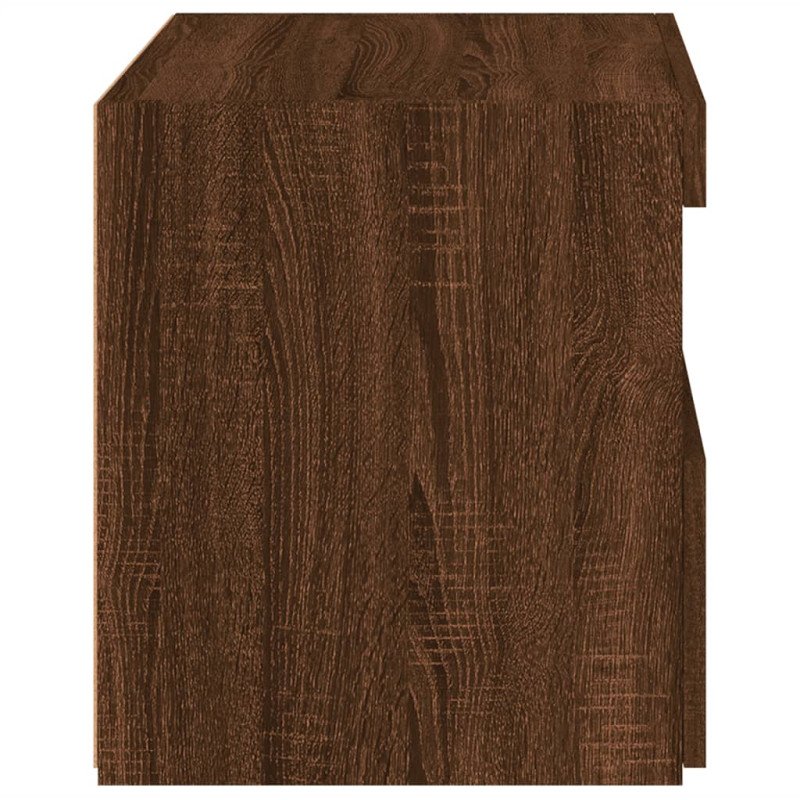 vidaXL Nočné stolíky s LED svetlami 2 ks hnedý dub 50x40x45 cm