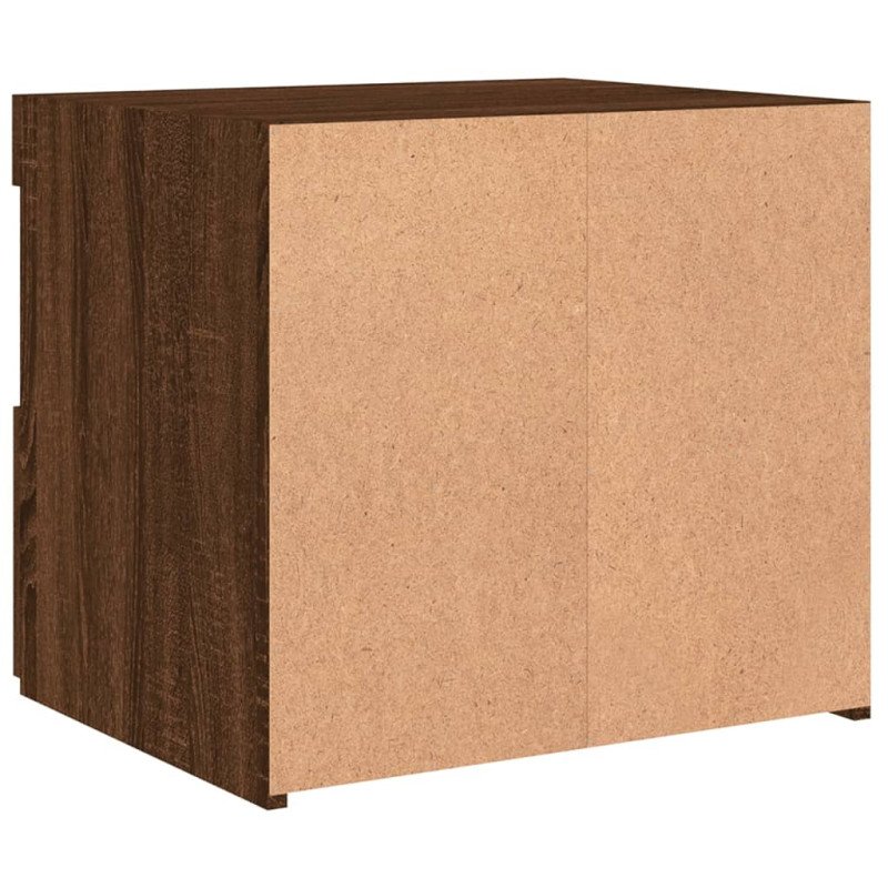 vidaXL Nočné stolíky s LED svetlami 2 ks hnedý dub 50x40x45 cm