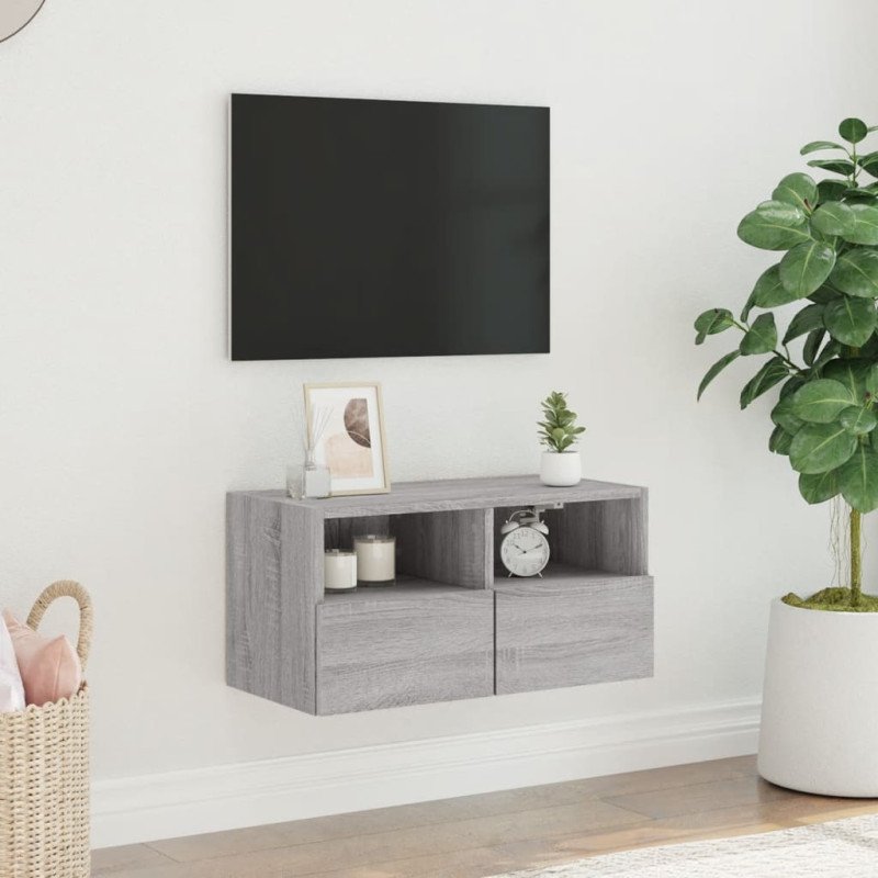 vidaXL TV nástenná skrinka sivá sonoma 60x30x30 cm kompozitné drevo