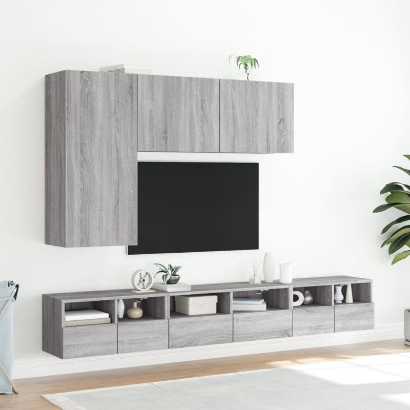 vidaXL TV nástenná skrinka sivá sonoma 60x30x30 cm kompozitné drevo