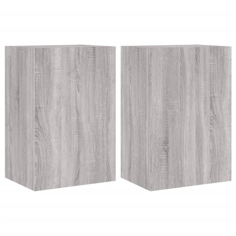 vidaXL TV nástenné skrinky 2 ks sivé sonoma 40,5x30x60cm kompoz. drevo