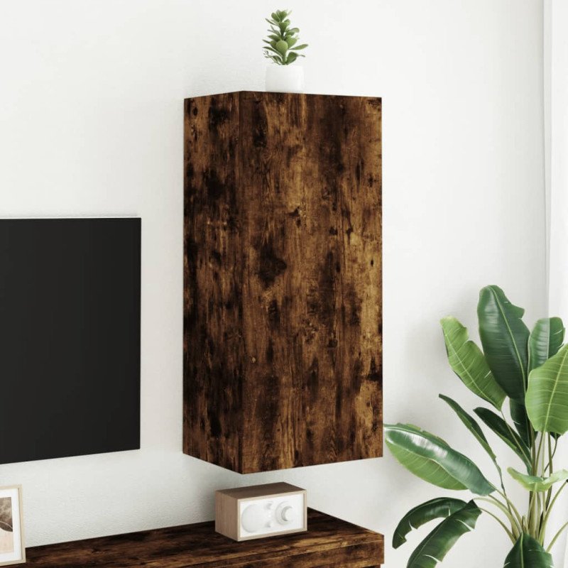vidaXL TV nástenná skrinka dymový dub 40,5x30x90 cm kompozitné drevo