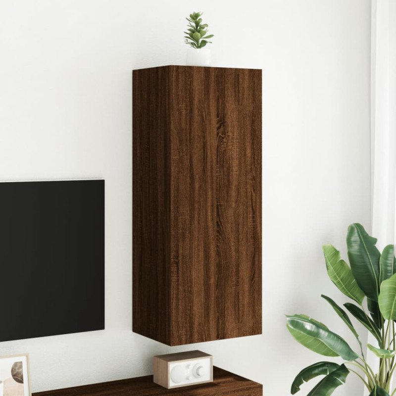 vidaXL TV nástenná skrinka hnedý dub 40,5x30x102 cm kompozitné drevo