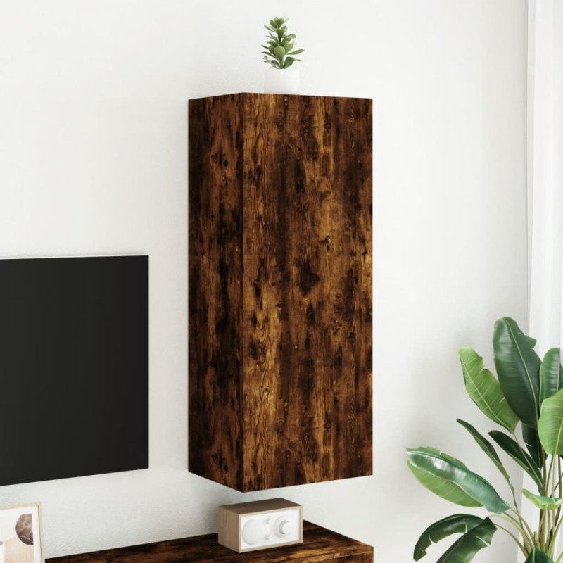 vidaXL TV nástenná skrinka dymový dub 40,5x30x102 cm kompozitné drevo