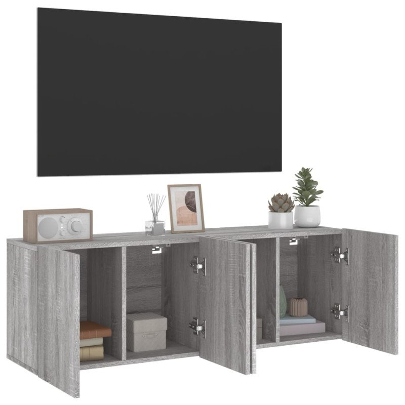 vidaXL TV skrinky nástenné 2 ks sivé sonoma 60x30x41 cm