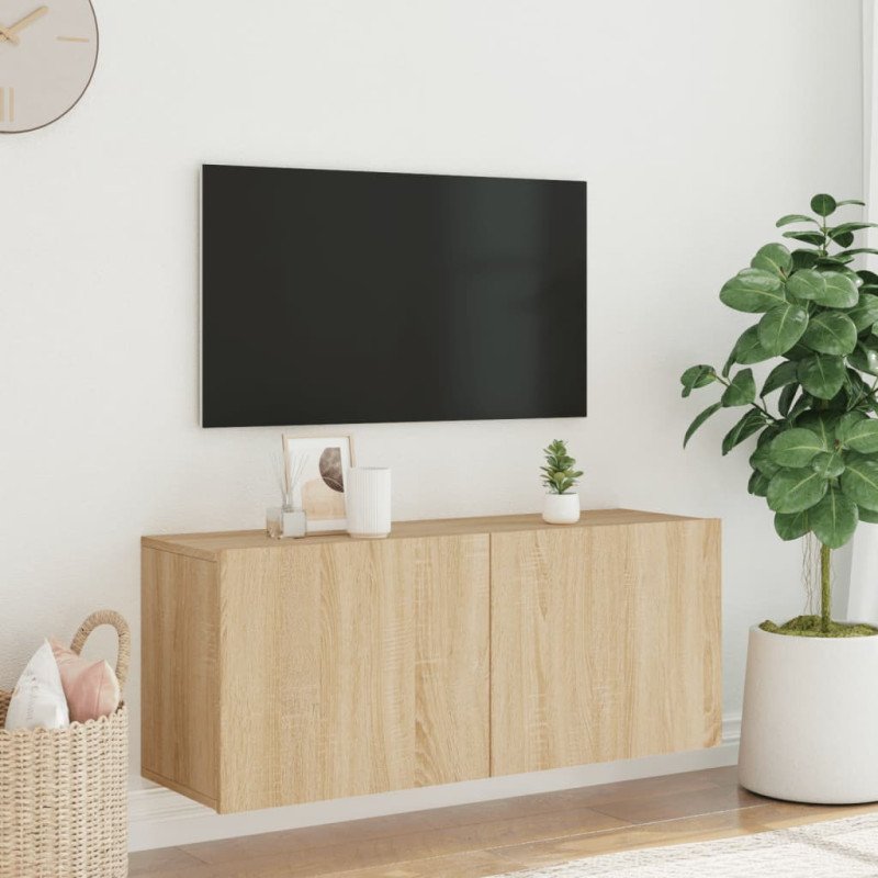 vidaXL TV skrinka nástenná dub sonoma 100x30x41 cm