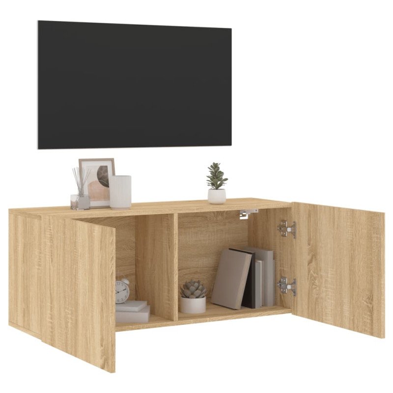 vidaXL TV skrinka nástenná dub sonoma 100x30x41 cm