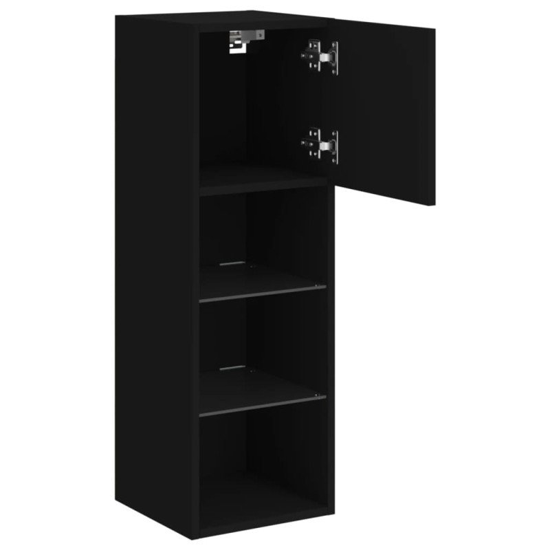 vidaXL TV skrinka s LED svetlami čierna 30,5x30x90 cm