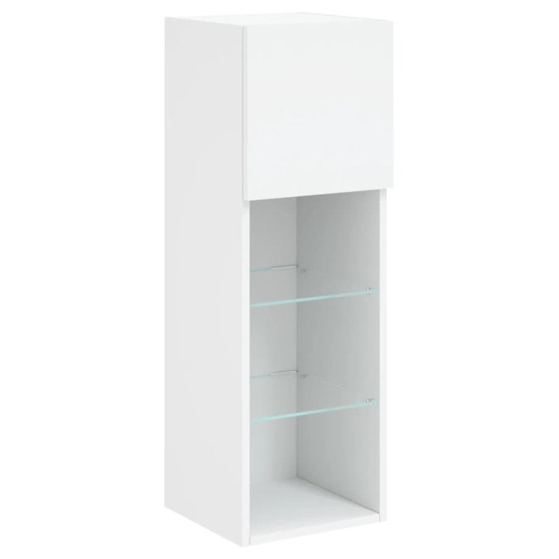 vidaXL TV skrinka s LED svetlami biela 30,5x30x90 cm