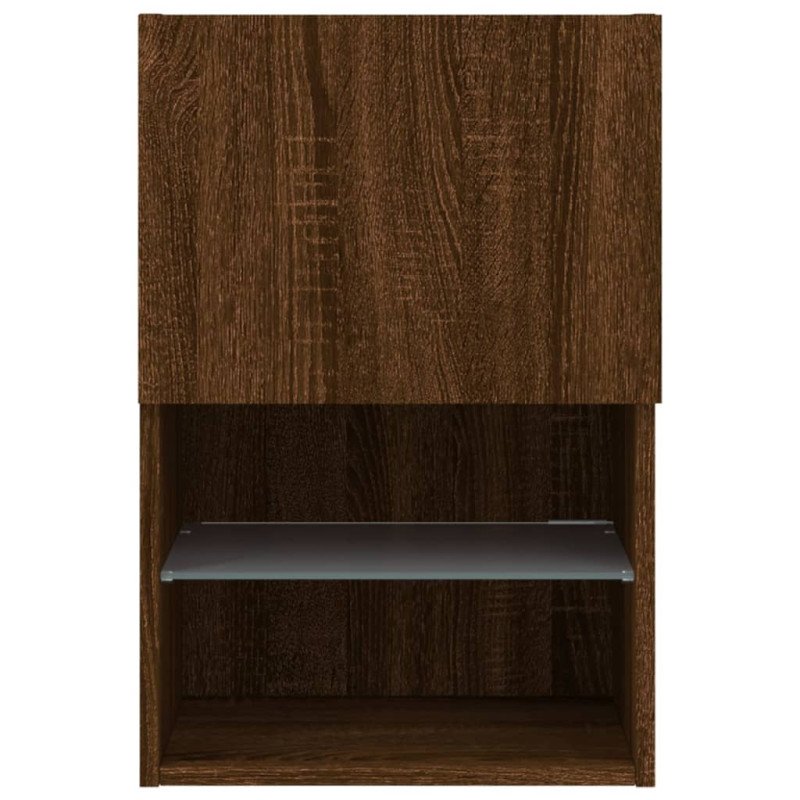 vidaXL TV skrinka s LED svetlami hnedý dub 40,5x30x60 cm
