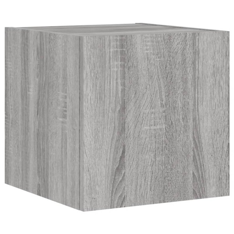 vidaXL TV nástenná skrinka s LED svetlami sivá sonoma 30,5x35x30 cm