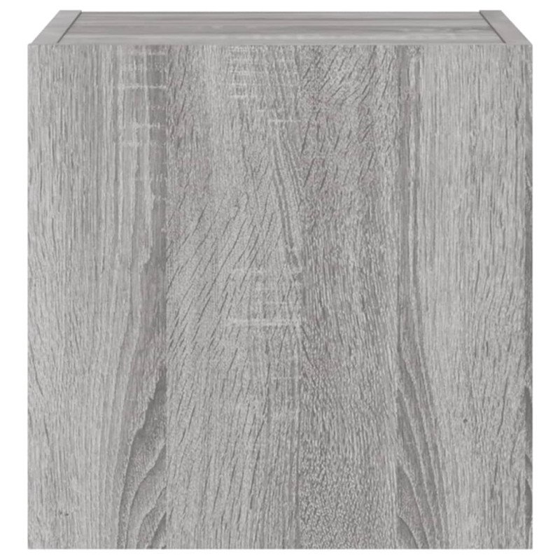 vidaXL TV nástenná skrinka s LED svetlami sivá sonoma 30,5x35x30 cm