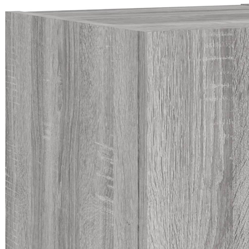 vidaXL TV nástenná skrinka s LED svetlami sivá sonoma 30,5x35x30 cm