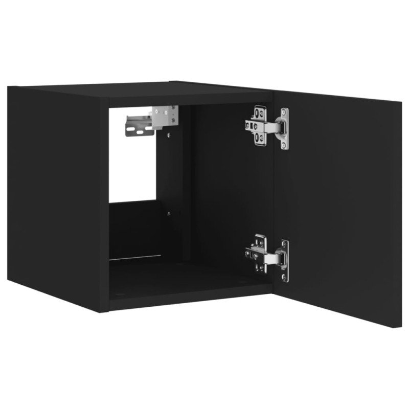 vidaXL TV nástenné skrinky s LED svetlami 2 ks čierne 30,5x35x30 cm