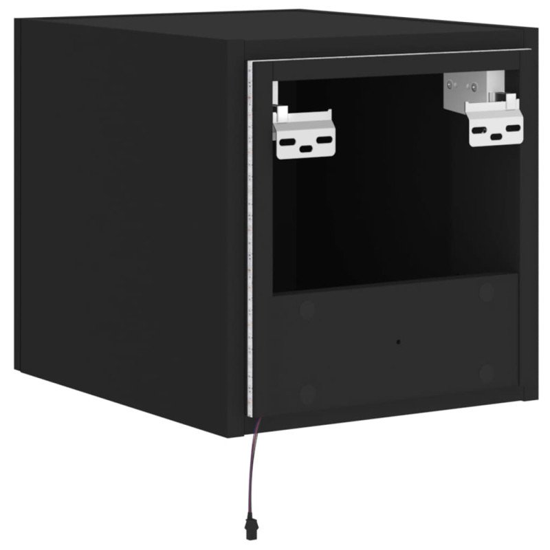 vidaXL TV nástenné skrinky s LED svetlami 2 ks čierne 30,5x35x30 cm