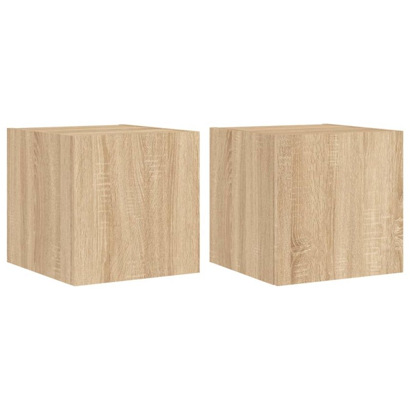 vidaXL TV nástenné skrinky s LED svetlami 2 ks dub sonoma 30,5x35x30cm