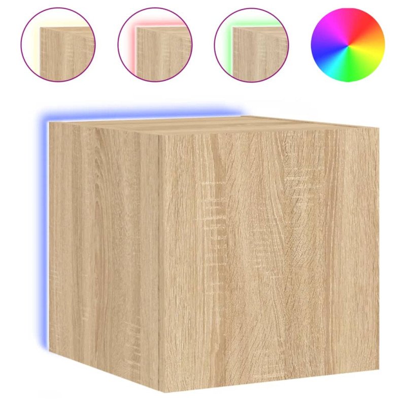 vidaXL TV nástenné skrinky s LED svetlami 2 ks dub sonoma 30,5x35x30cm