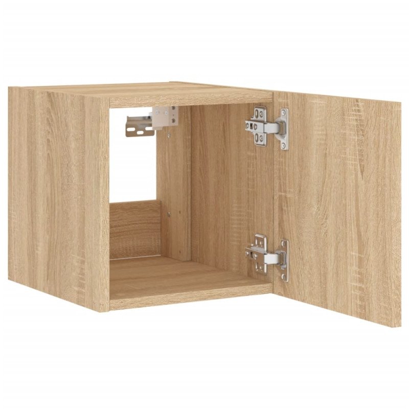 vidaXL TV nástenné skrinky s LED svetlami 2 ks dub sonoma 30,5x35x30cm