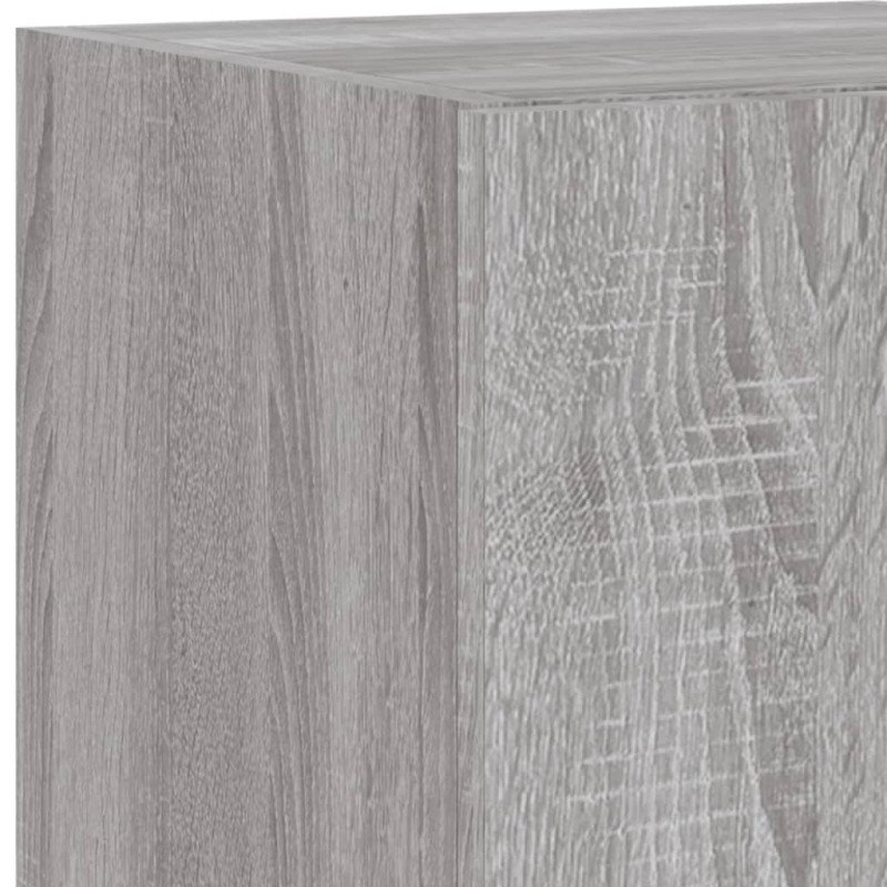 vidaXL TV nástenná skrinka s LED svetlami sivá sonoma 30,5x35x70 cm