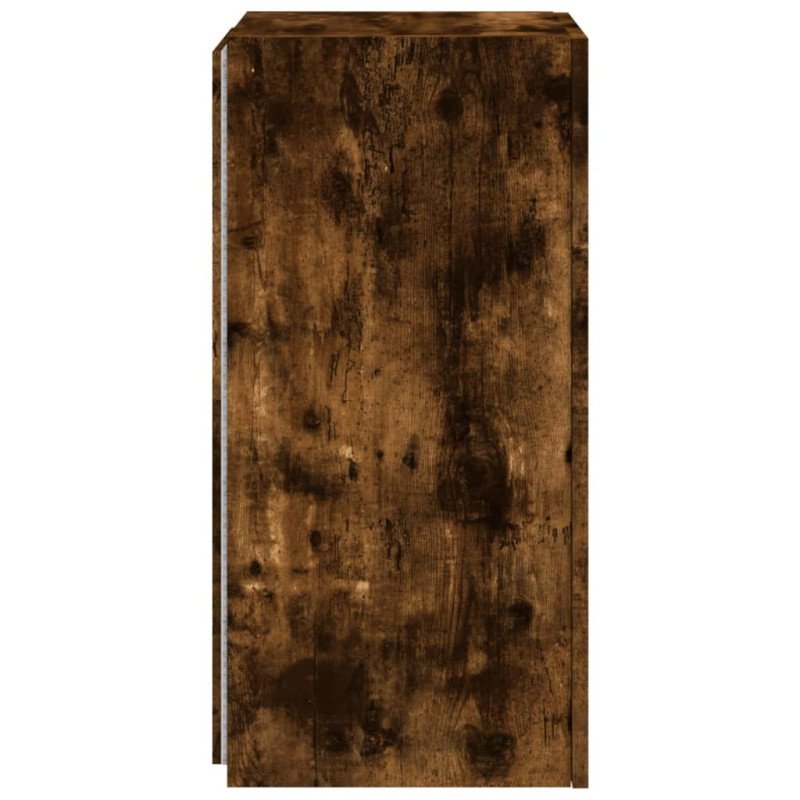 vidaXL TV nástenná skrinka s LED svetlami dymový dub 30,5x35x70 cm