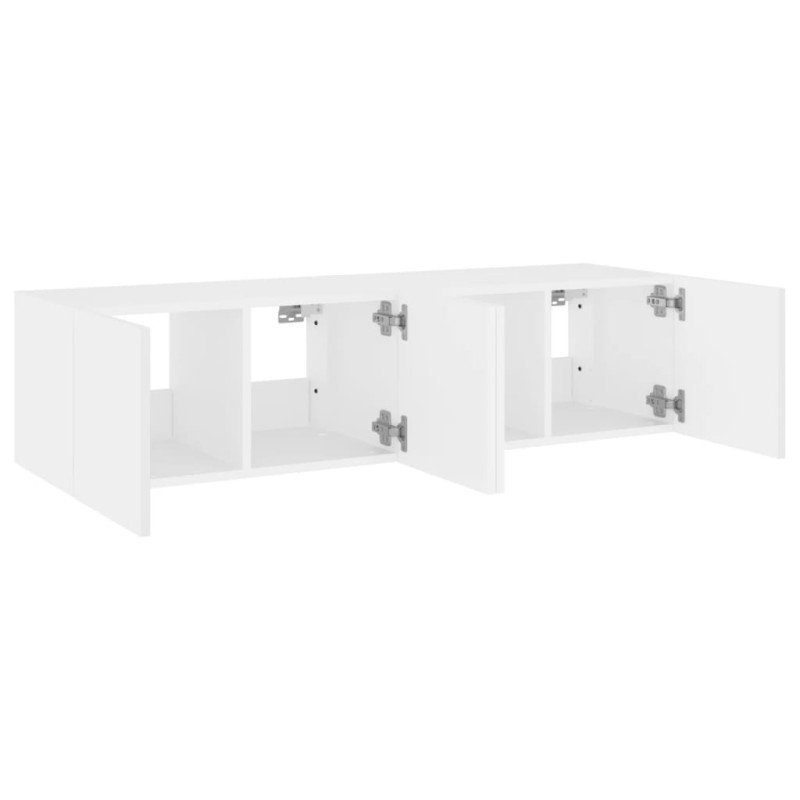 vidaXL TV nástenné skrinky s LED svetlami 2 ks biele 60x35x31 cm