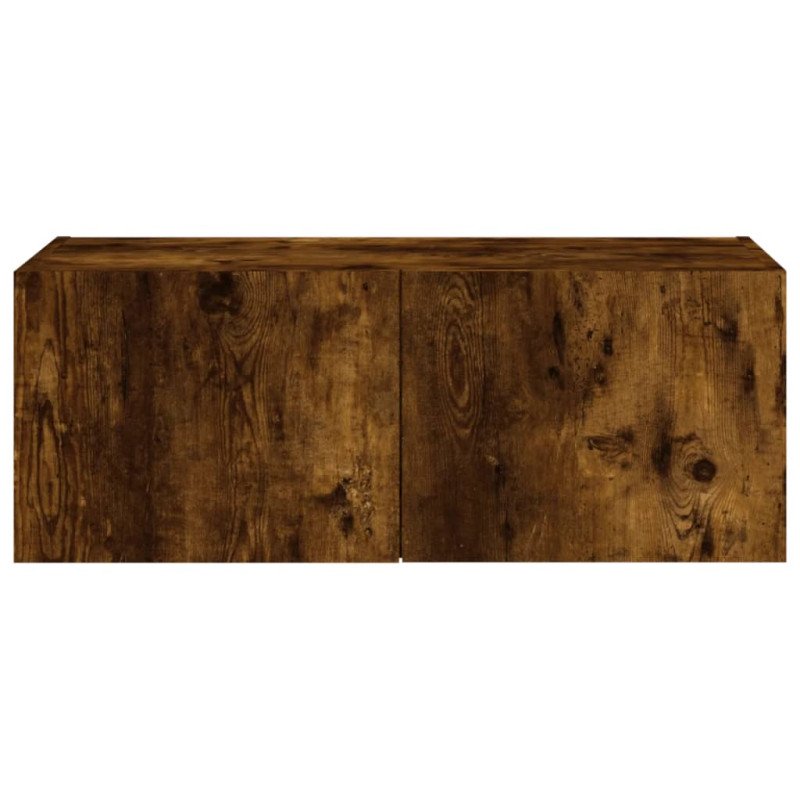 vidaXL TV nástenná skrinka s LED svetlami dymový dub 80x35x31 cm