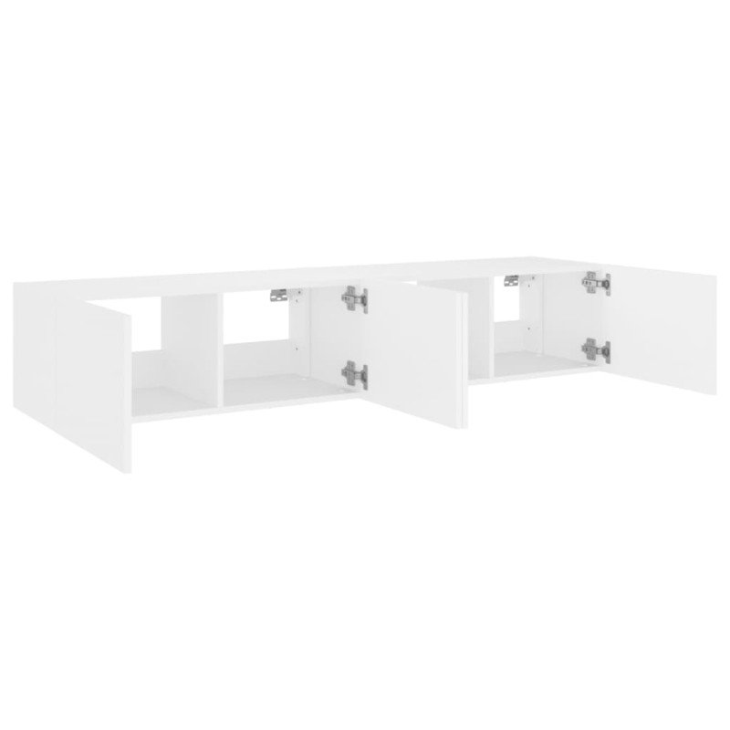 vidaXL TV nástenné skrinky s LED svetlami 2 ks biele 80x35x31 cm