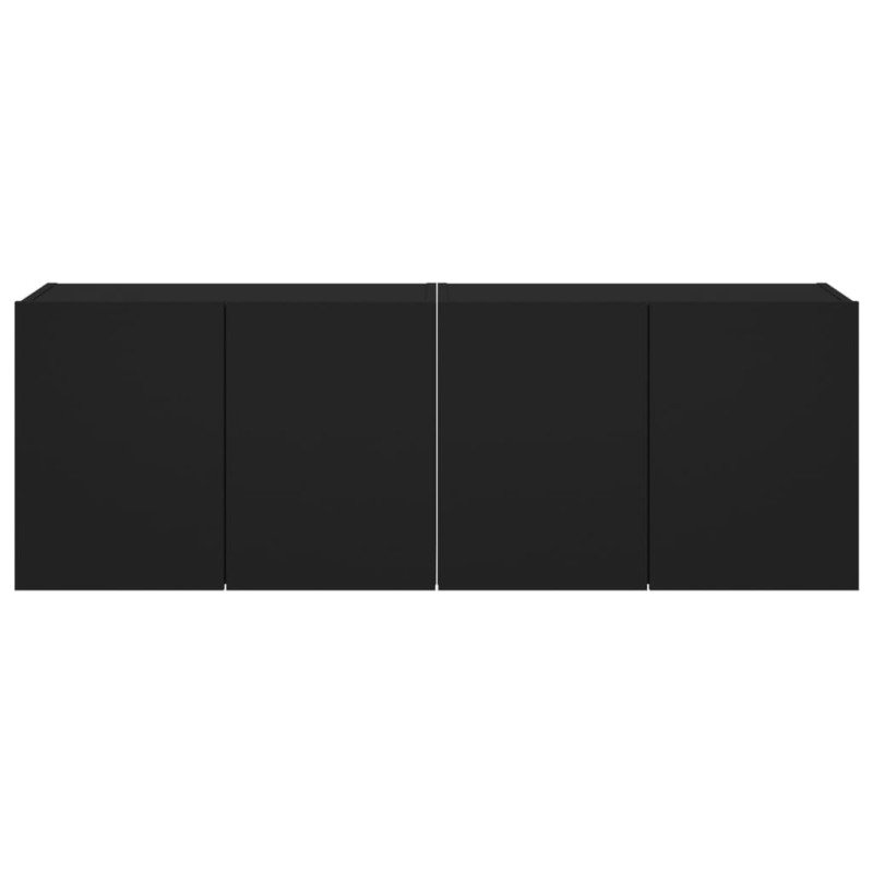 vidaXL TV nástenné skrinky s LED svetlami 2 ks čierne 60x35x41 cm 