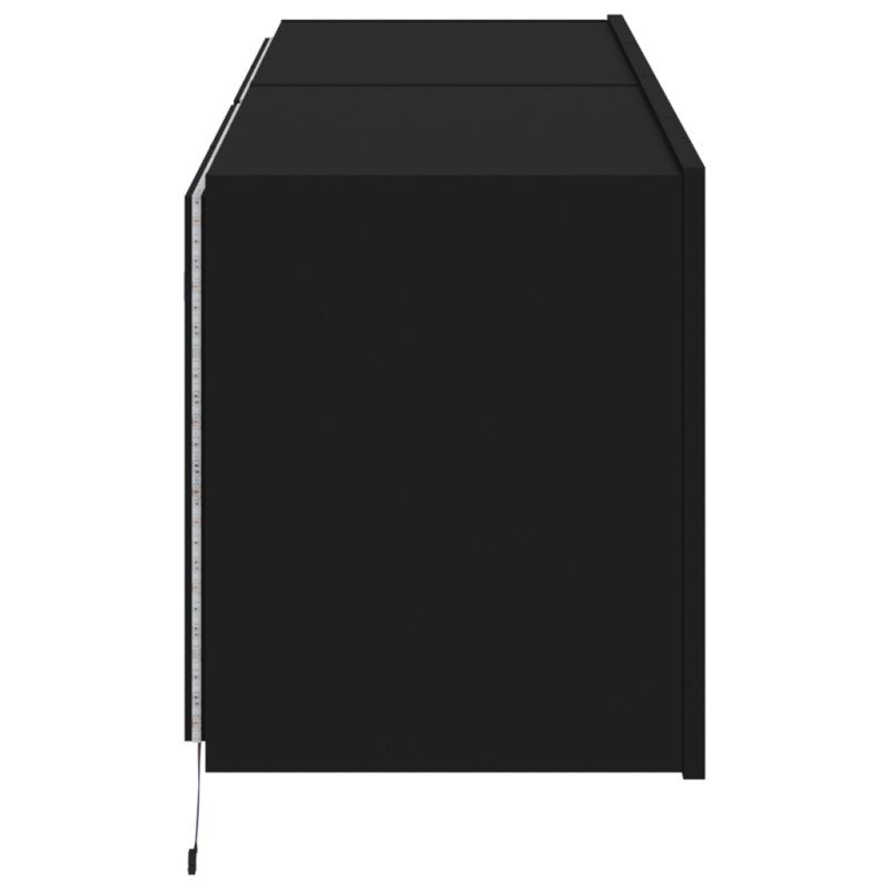 vidaXL TV nástenné skrinky s LED svetlami 2 ks čierne 60x35x41 cm 