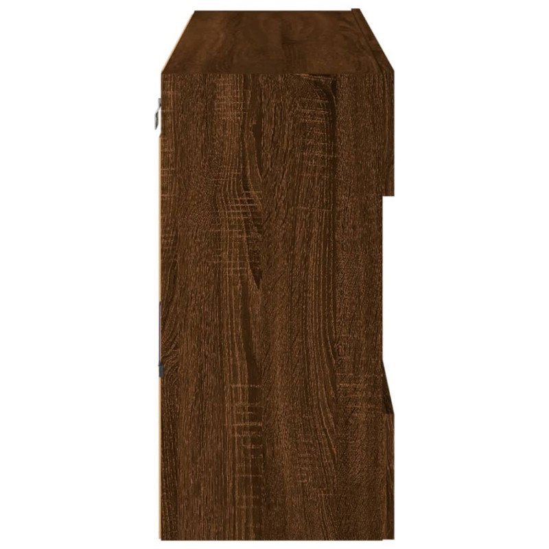 vidaXL TV nástenná skrinka s LED svetlami hnedý dub 98,5x30x60,5 cm