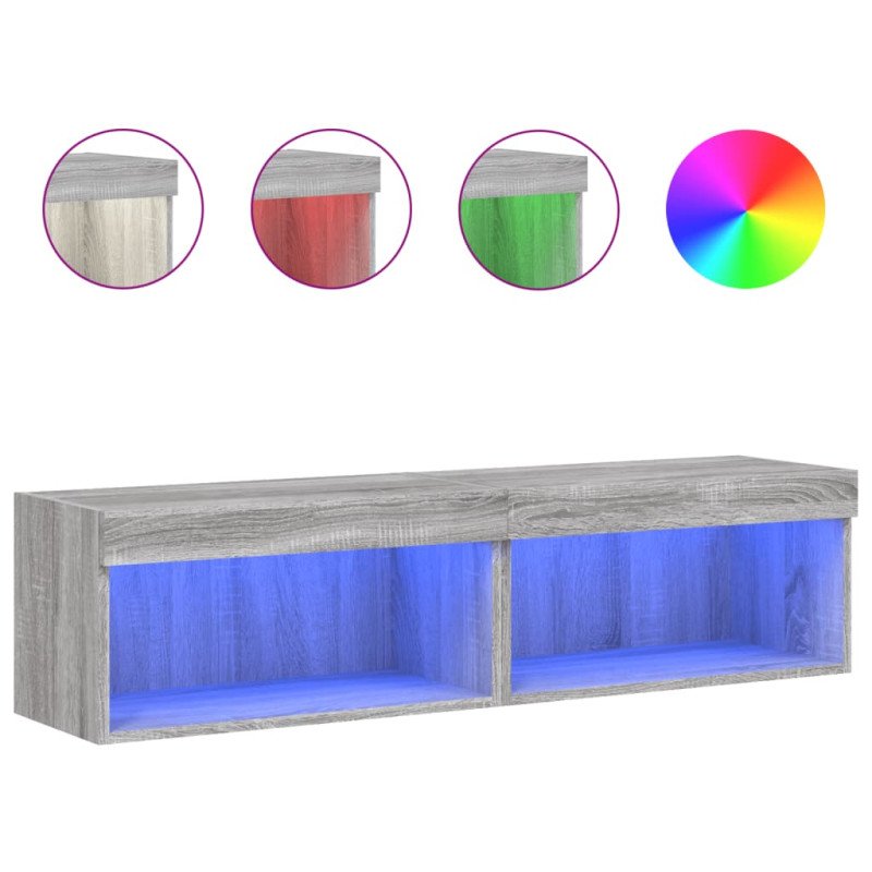 vidaXL TV skrinky s LED svetlami 2 ks sivé sonoma 60x30x30 cm
