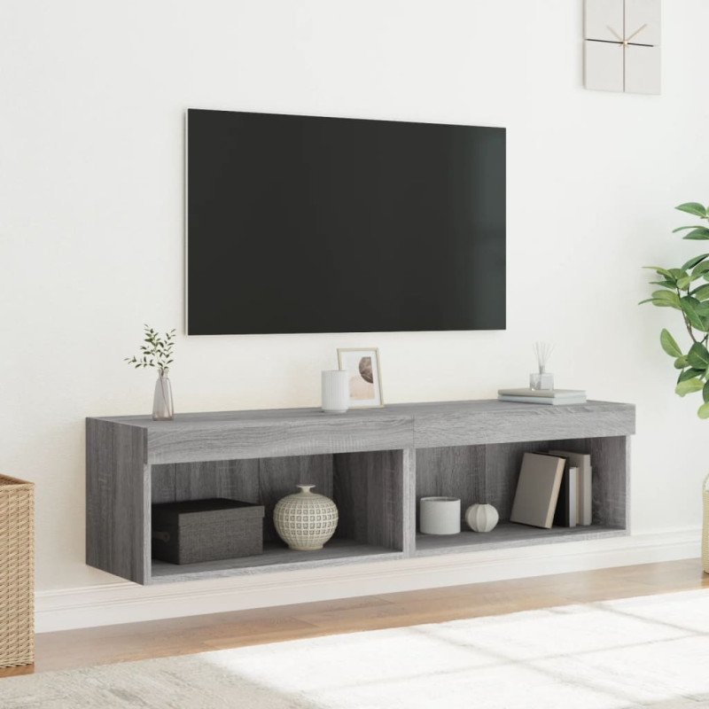 vidaXL TV skrinky s LED svetlami 2 ks sivé sonoma 60x30x30 cm