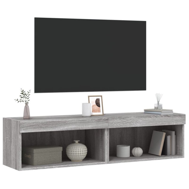 vidaXL TV skrinky s LED svetlami 2 ks sivé sonoma 60x30x30 cm