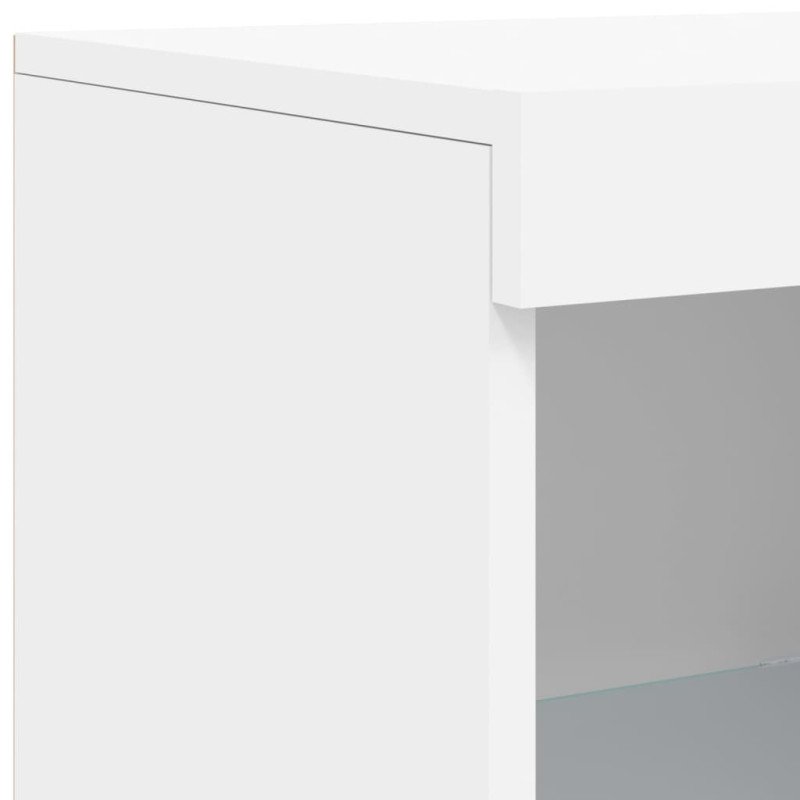 vidaXL Komoda s LED svetlami biela 41x37x100 cm