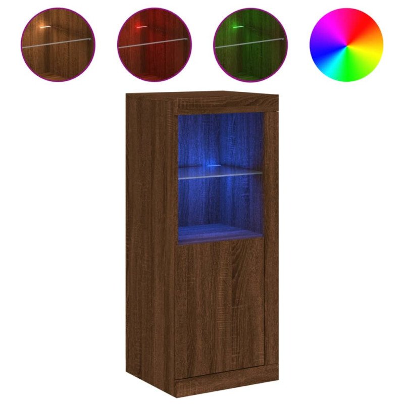 vidaXL Komoda s LED svetlami hnedý dub 41x37x100 cm