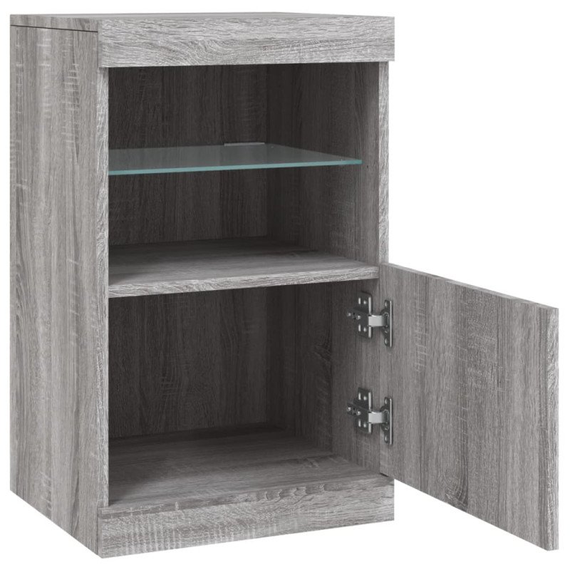 vidaXL Komoda s LED svetlami sivá sonoma 41x37x67 cm
