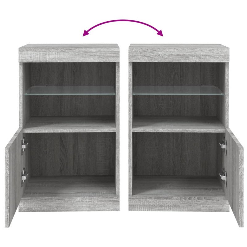 vidaXL Komoda s LED svetlami sivá sonoma 41x37x67 cm
