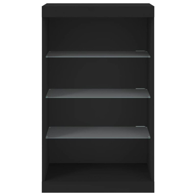 vidaXL Komoda s LED svetlami čierna 60,5x37x100 cm