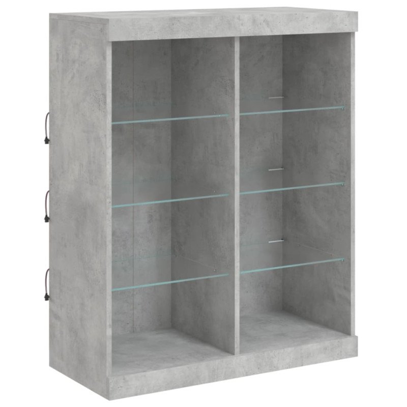 vidaXL Komoda s LED svetlami betónovo sivá 81x37x100 cm